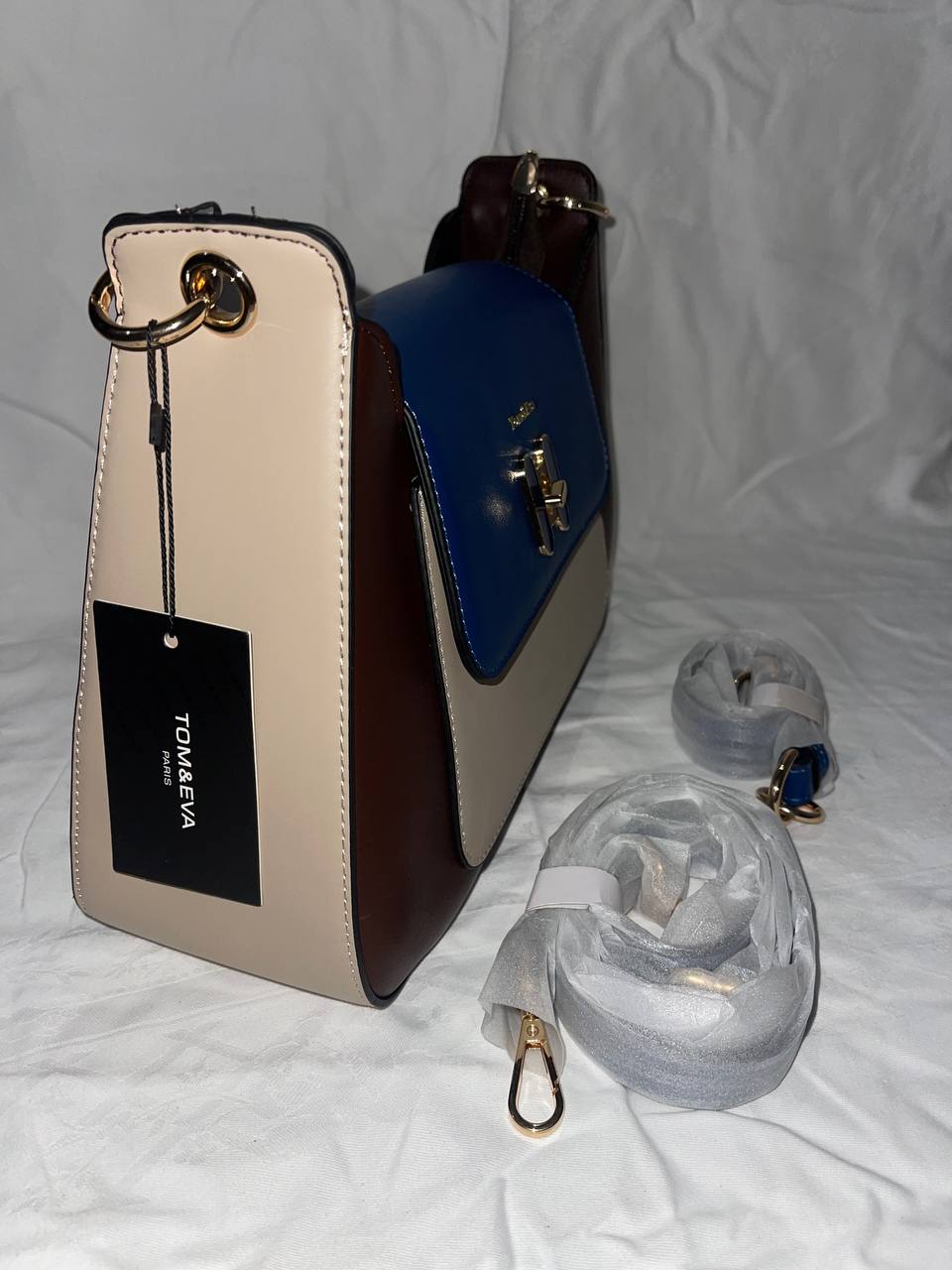 Sac à main Tom & Eva 24B-5921 Coffee / Blue