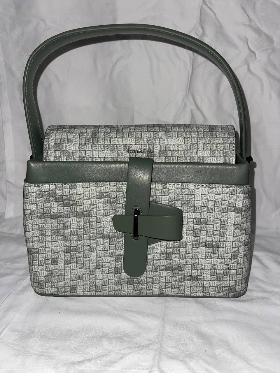 Sac à main Tom & Eva tissé Vert Sauge