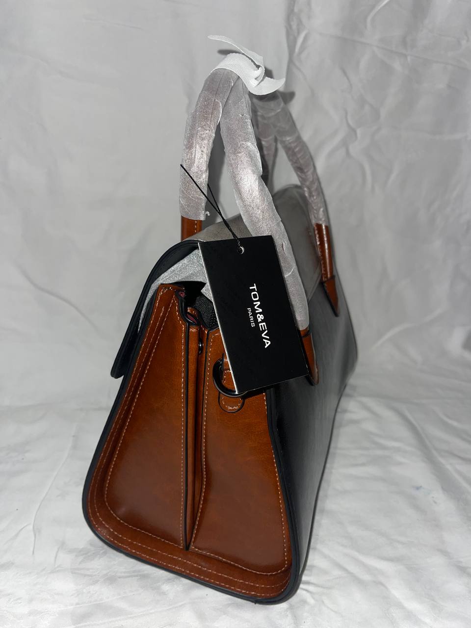 Sac à main Tom & Eva Noir et Taupe