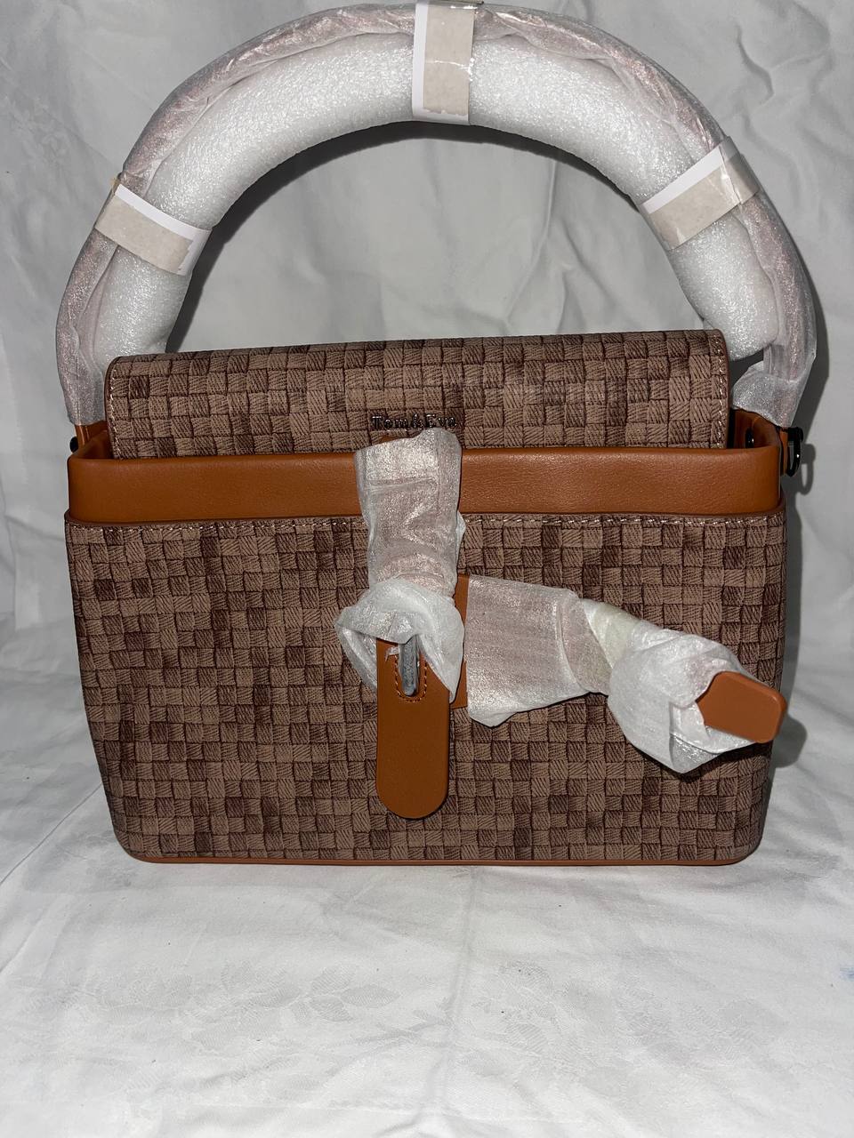 Sac à main Tom & Eva tissé Marron