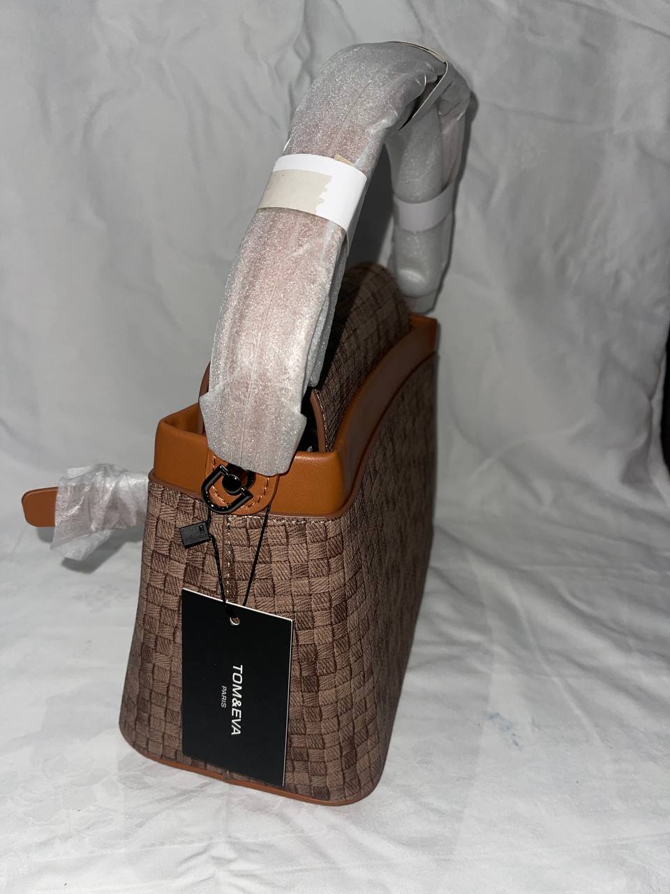 Sac à main Tom & Eva tissé Marron