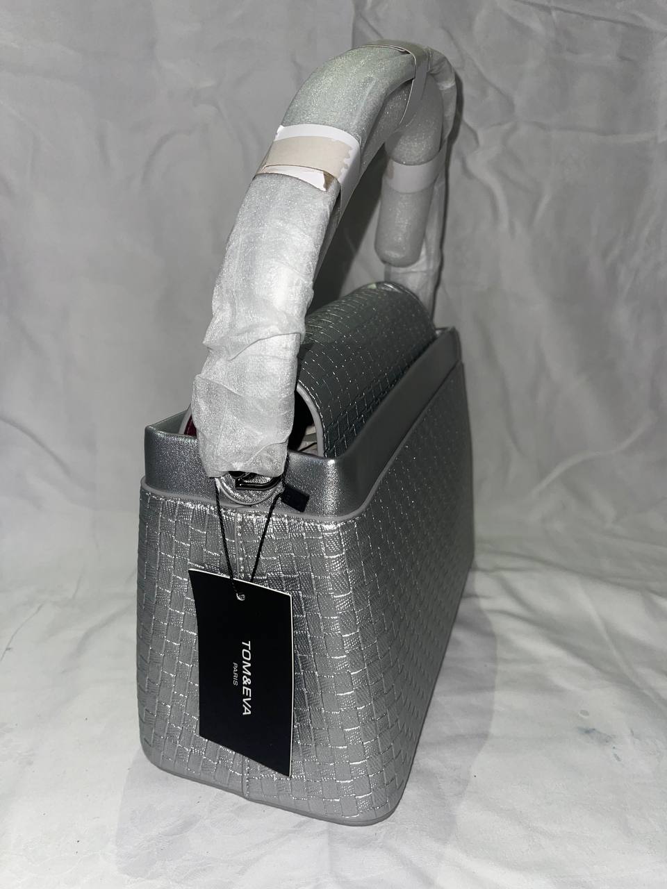 Sac à main Tom & Eva tissé Argenté