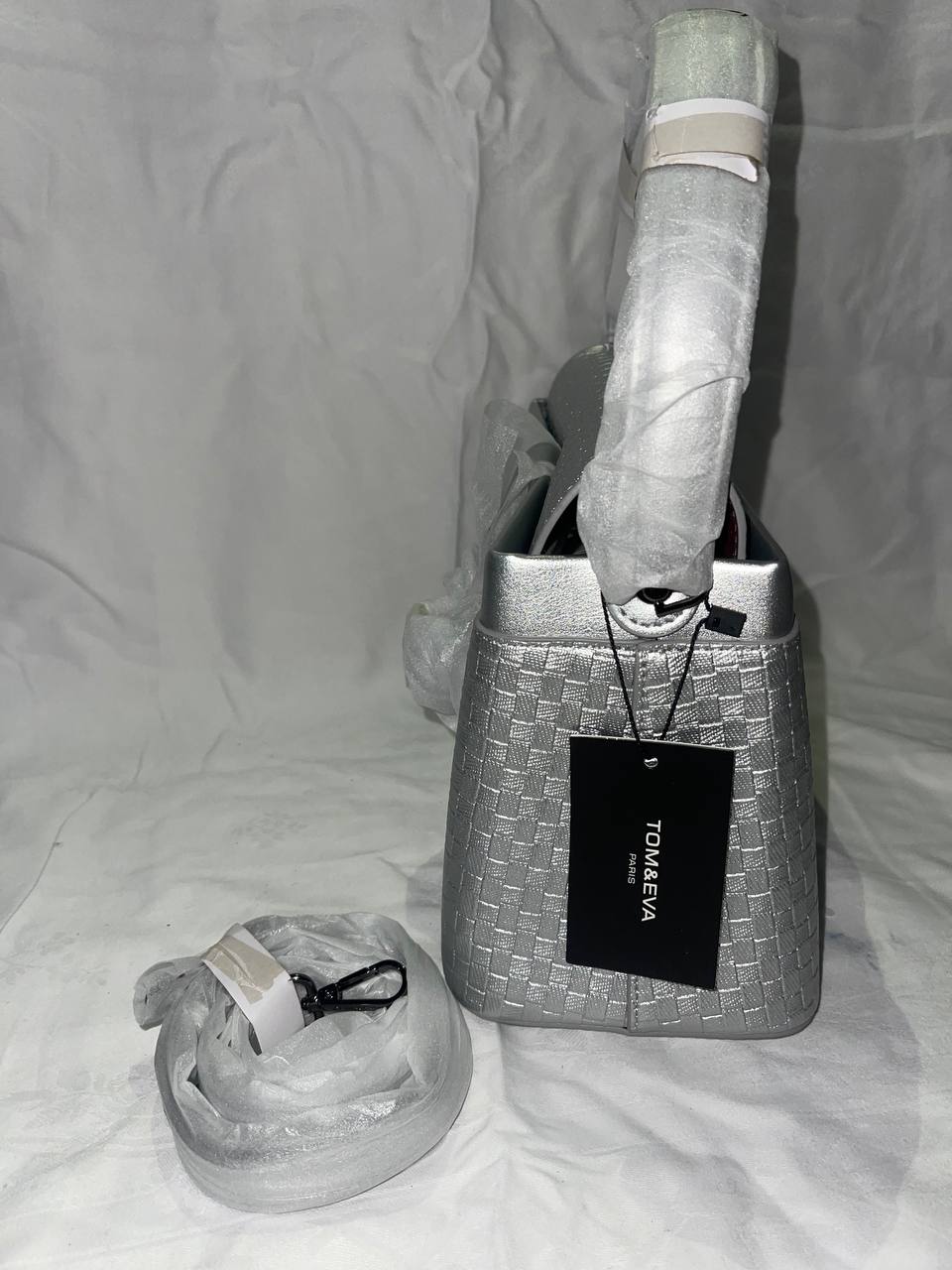 Sac à main Tom & Eva tissé Argenté