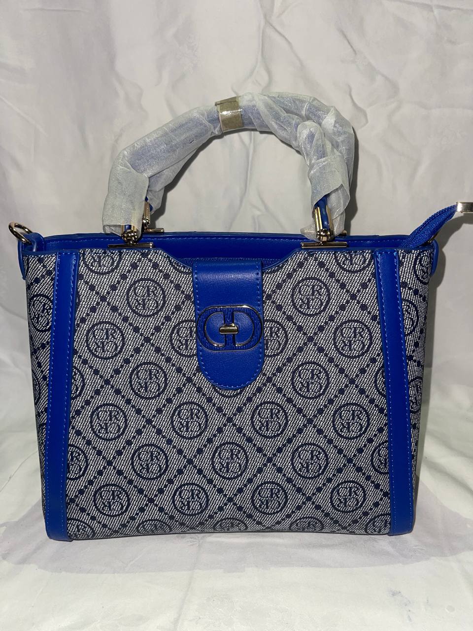 Sac à main Tom & Eva monogramme bleu vif