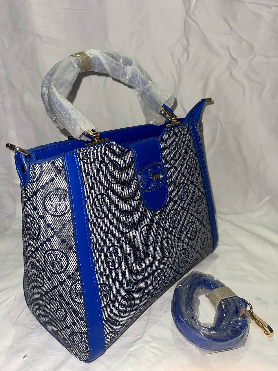 Sac à main Tom & Eva monogramme bleu vif