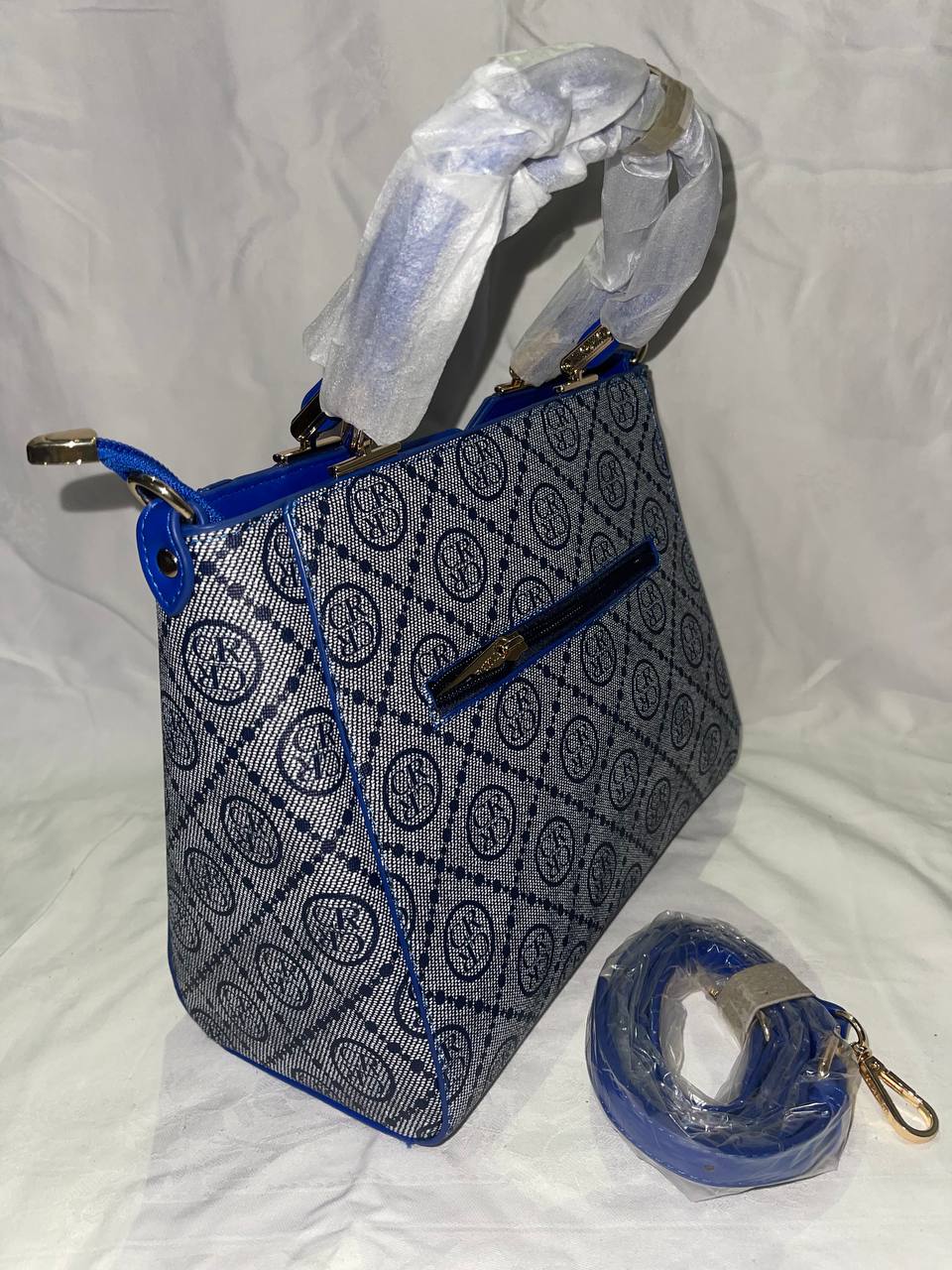 Sac à main Tom & Eva monogramme bleu vif