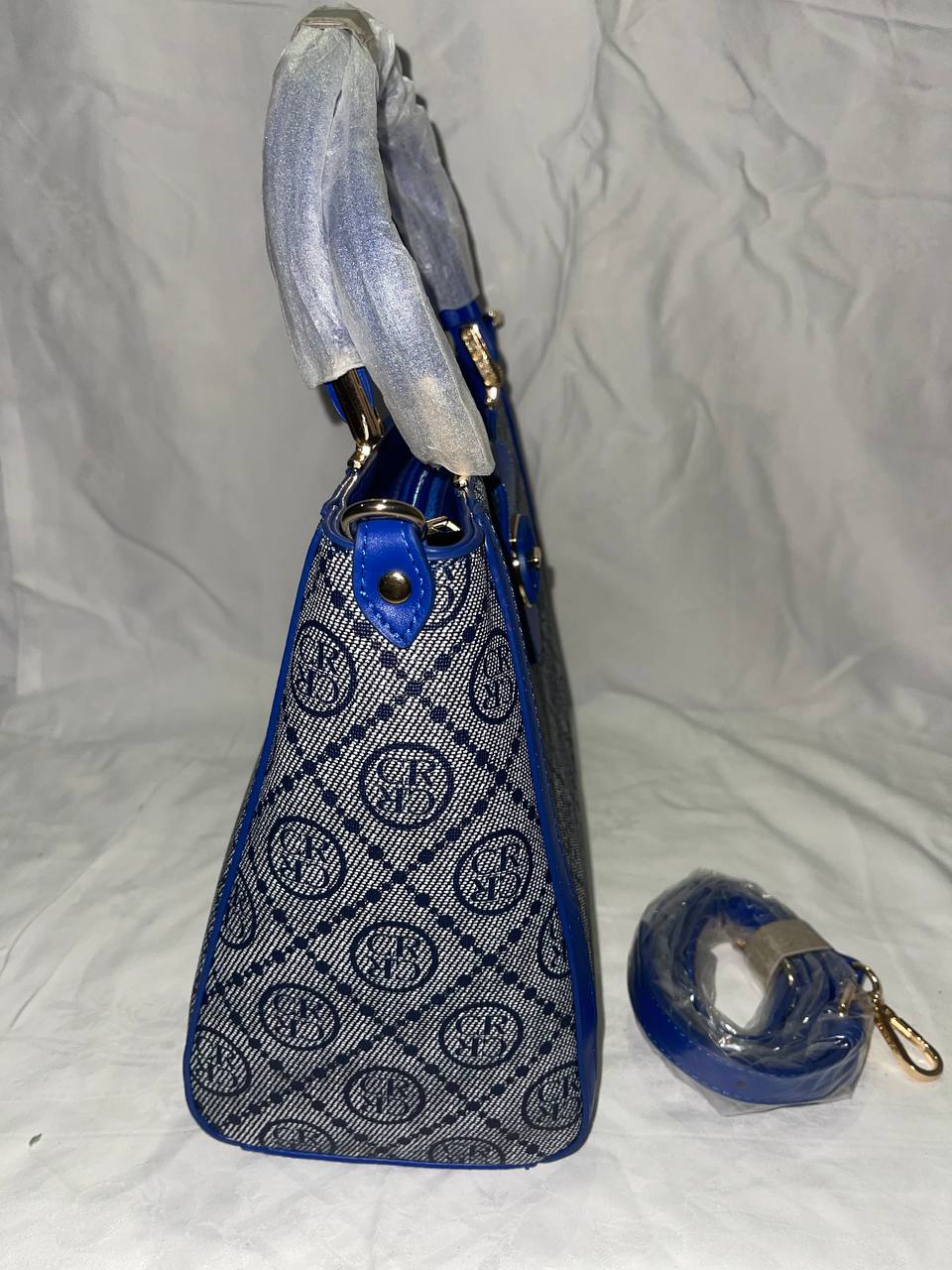 Sac à main Tom & Eva monogramme bleu vif